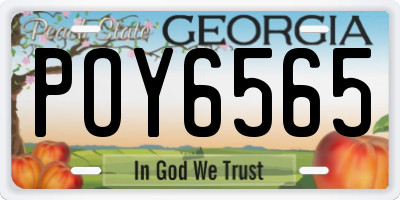 GA license plate POY6565