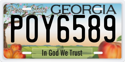GA license plate POY6589
