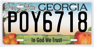 GA license plate POY6718