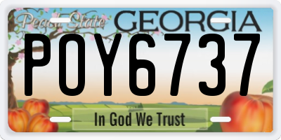 GA license plate POY6737