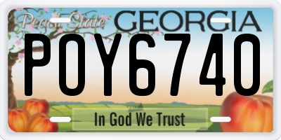 GA license plate POY6740