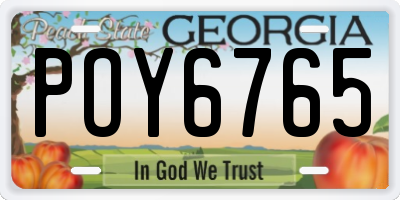 GA license plate POY6765