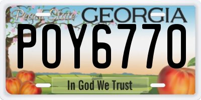 GA license plate POY6770