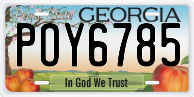 GA license plate POY6785