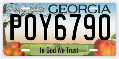 GA license plate POY6790
