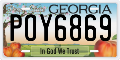 GA license plate POY6869