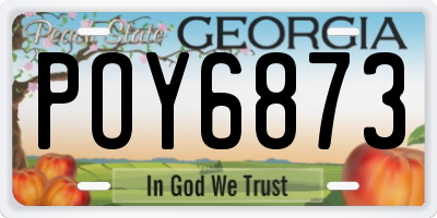 GA license plate POY6873