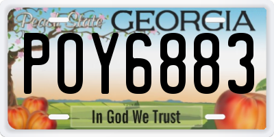 GA license plate POY6883
