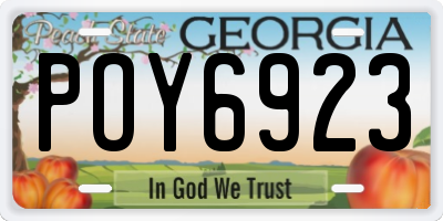 GA license plate POY6923