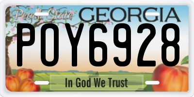 GA license plate POY6928