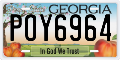 GA license plate POY6964