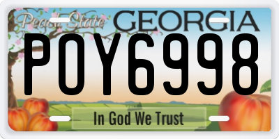 GA license plate POY6998