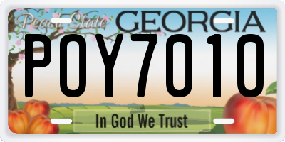 GA license plate POY7010
