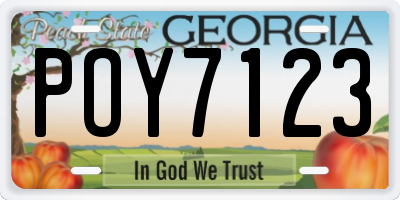 GA license plate POY7123