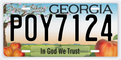 GA license plate POY7124