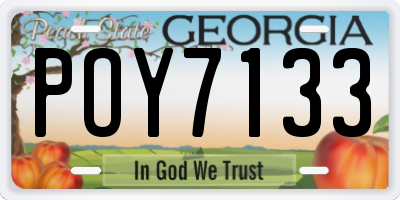 GA license plate POY7133