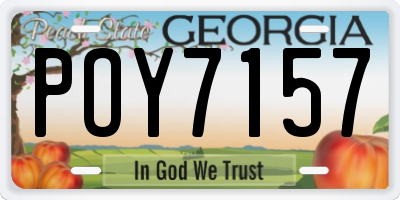GA license plate POY7157