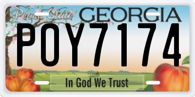 GA license plate POY7174