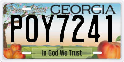 GA license plate POY7241