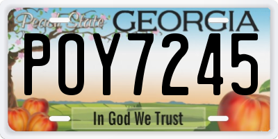 GA license plate POY7245
