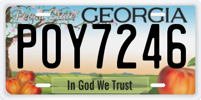GA license plate POY7246