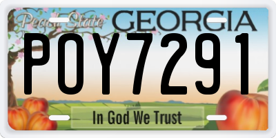 GA license plate POY7291