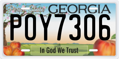 GA license plate POY7306