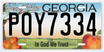 GA license plate POY7334