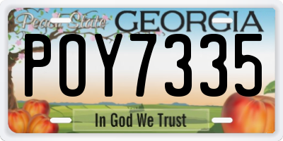 GA license plate POY7335