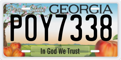 GA license plate POY7338