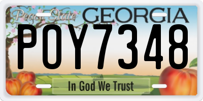 GA license plate POY7348