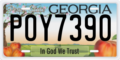 GA license plate POY7390
