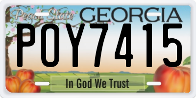 GA license plate POY7415