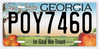 GA license plate POY7460