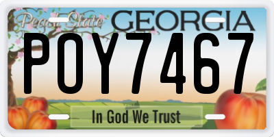 GA license plate POY7467