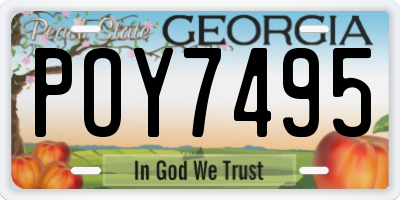 GA license plate POY7495