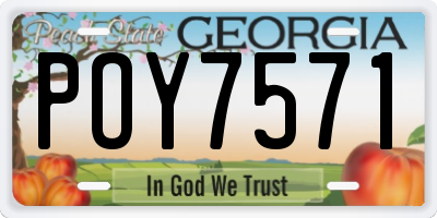 GA license plate POY7571