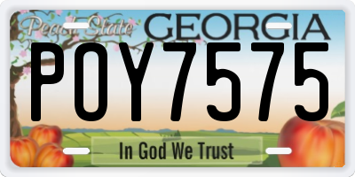 GA license plate POY7575