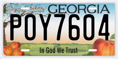 GA license plate POY7604