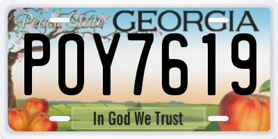 GA license plate POY7619