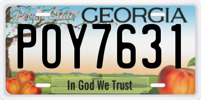 GA license plate POY7631