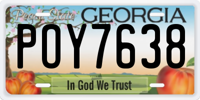 GA license plate POY7638