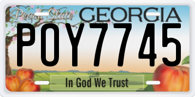GA license plate POY7745