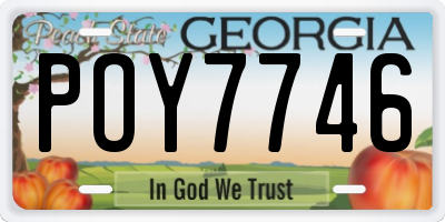 GA license plate POY7746