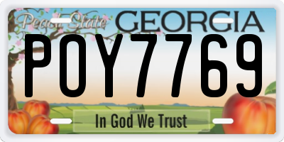 GA license plate POY7769