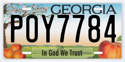 GA license plate POY7784