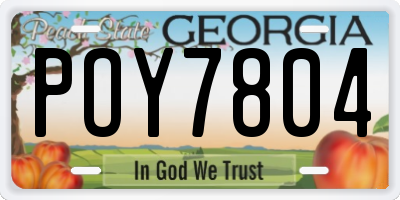 GA license plate POY7804