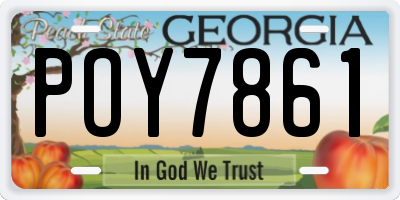 GA license plate POY7861
