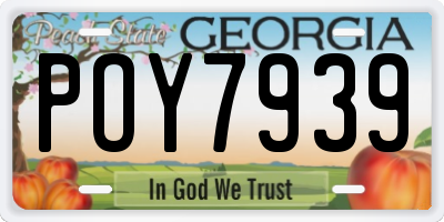 GA license plate POY7939