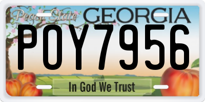GA license plate POY7956